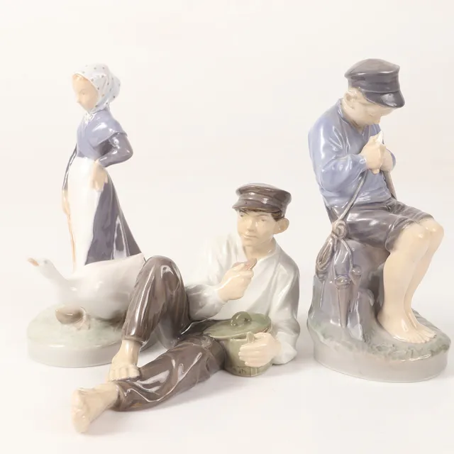 CHRISTIAN THOMSEN. FIGURINER, 3 stycken, porslin, Royal Copenhagen, Danmark.