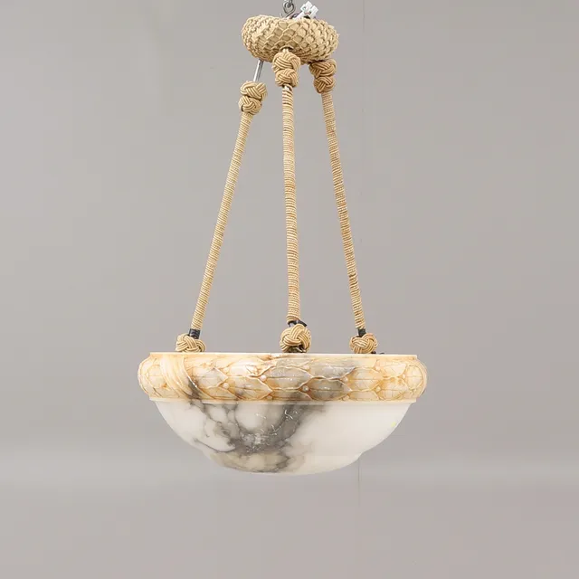 TAKLAMPA, alabaster, tidigt 1900-tal.