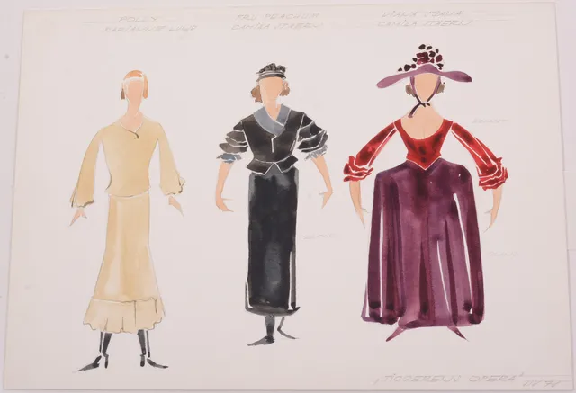 WOLFGANG VOLLHARD. Tiggerens Opera. Scenkläder. Blandteknik.