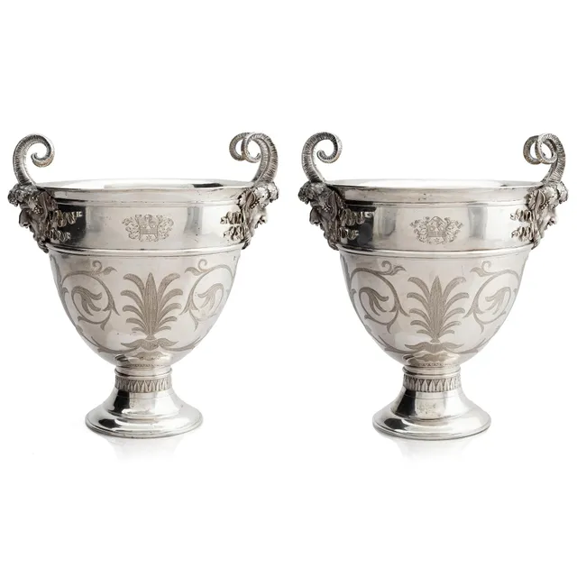 Pehr Zethelius, vinkylare, silver, ett par, Stockholm 1793. Gustavianska.