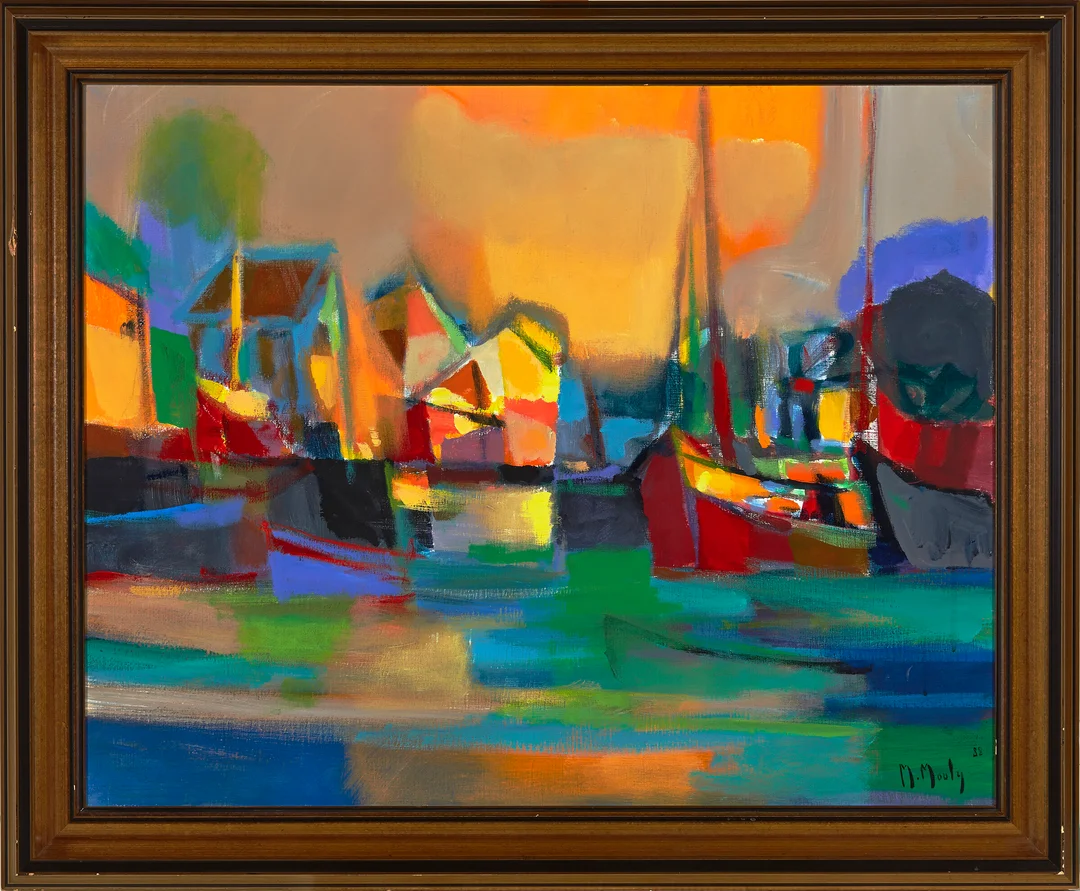 Mouly, Marcel — "Le Port cubiste"1988 — Kunst/Maleri — Blomqvist