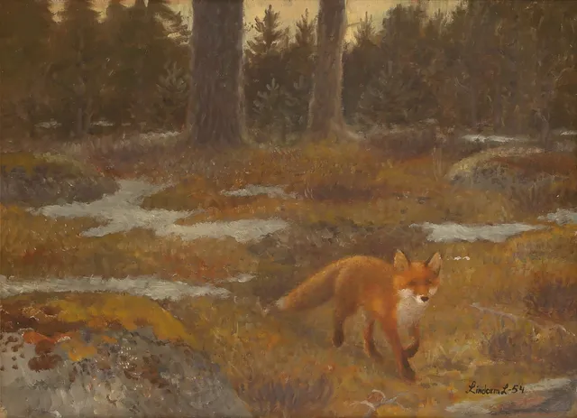 LINDORM LILJEFORS. Olja på pannå, signerad, daterad -54.