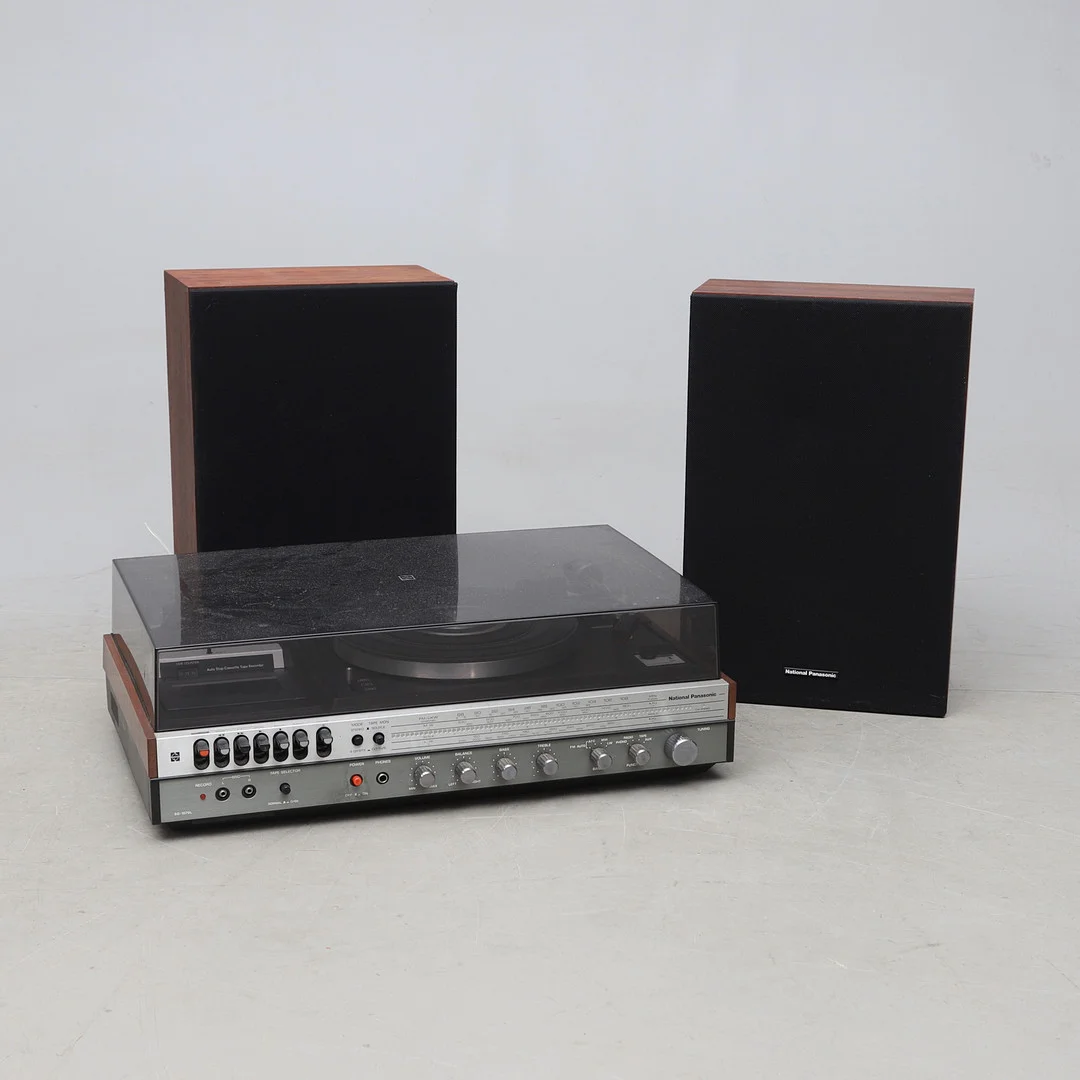 SKIVSPELARE och HÖGTALARE, 3 delar, National Panasonic, 1970/80-tal. — Audio, Vinyl & Hi-Fi — Gomér & Andersson Norrköping