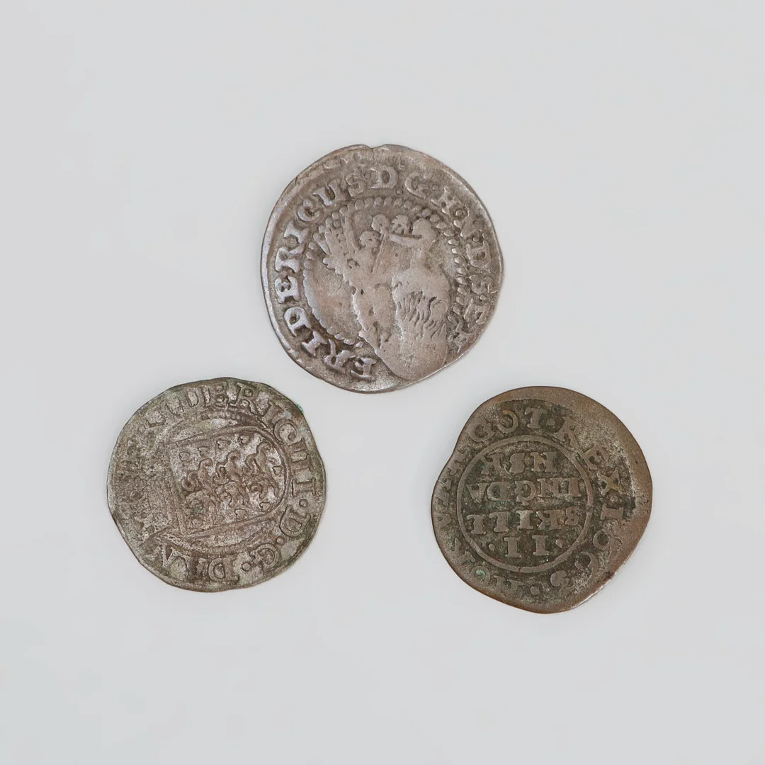MYNT, 3 st, Danmark/Norge/Tyskland 1600-tal. — Coins & Banknotes — Göteborgs Auktionsverk