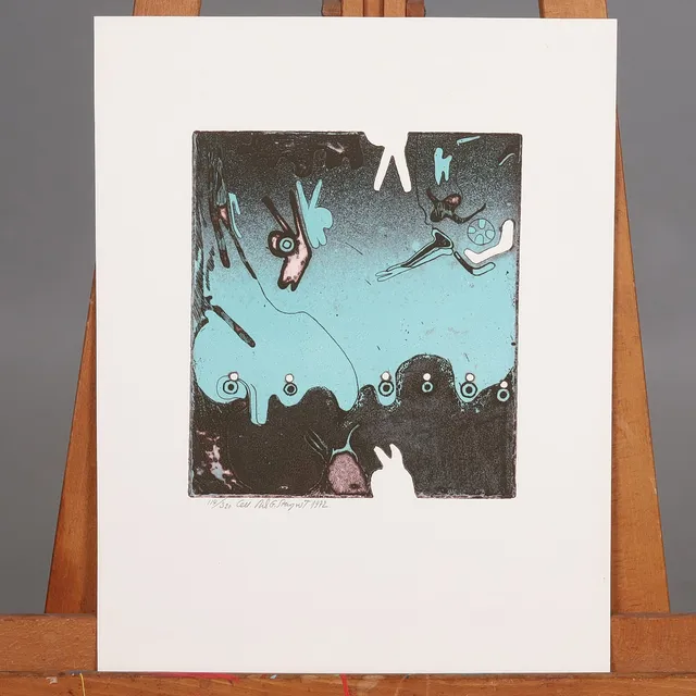 NILS GUNNAR STENQVIST. FÄRGETSNING,"Cell-värld", signerad, och daterad 1972.