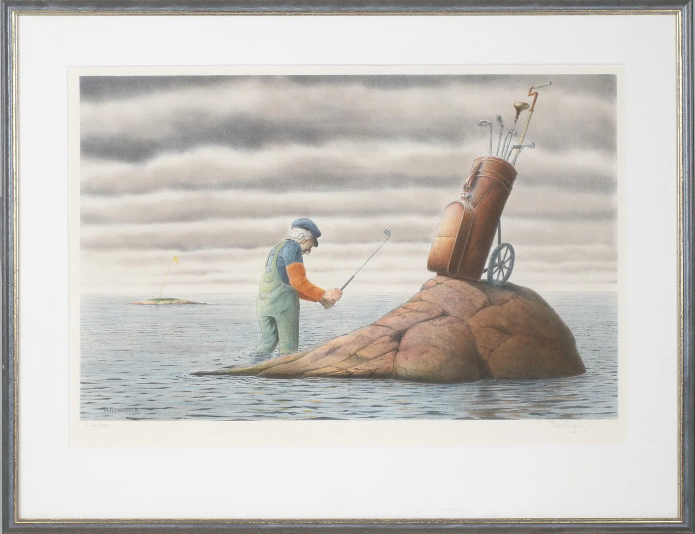 PETER ENGBERG. "Vattenhinder", litografi, signerad och numrerad 277/290. — Engravings & Prints — Stadsauktion Sundsvall