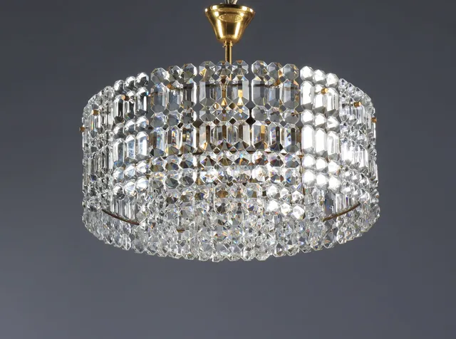 Kinkeldey. Crystal glass pendant from the 70s