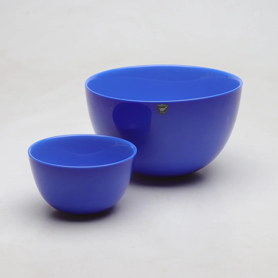 SVEN PALMQVIST. Skålar, 2 st, glas, "Colora", Orrefors. — Utility glass — Gomér & Andersson Norrköping