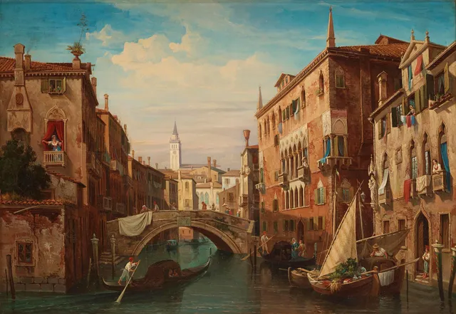 Gustaf Wilhelm Palm, ”Vue af Canale e Palazzo Osmarino i Venedig".