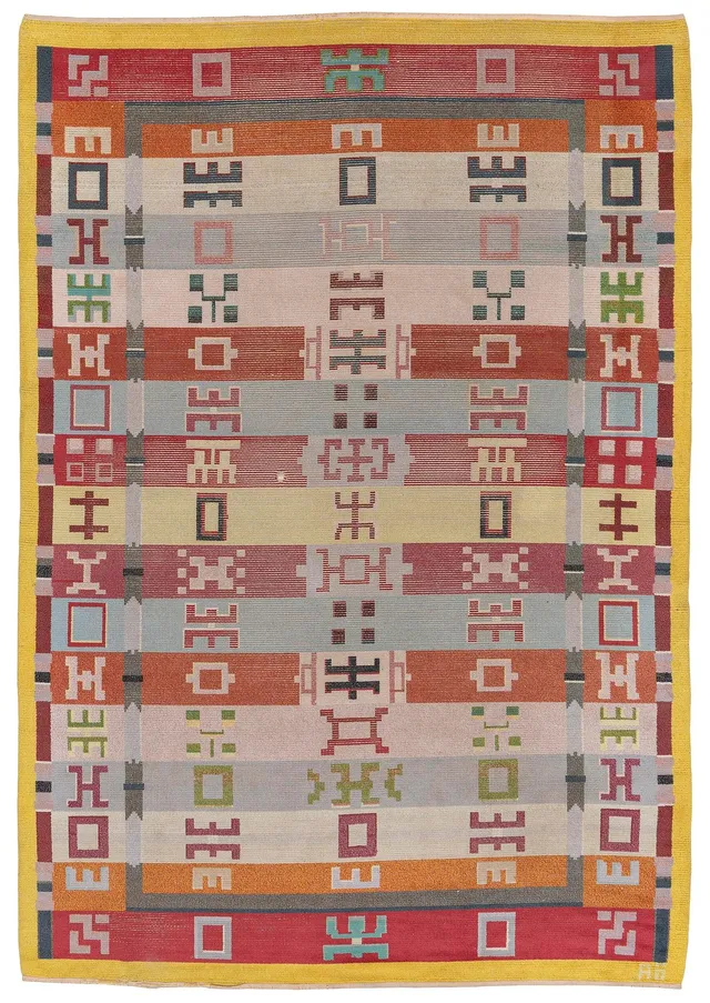 Agda Österberg, matta, flossa, ca 354 x 245 cm, signerad AÖ.