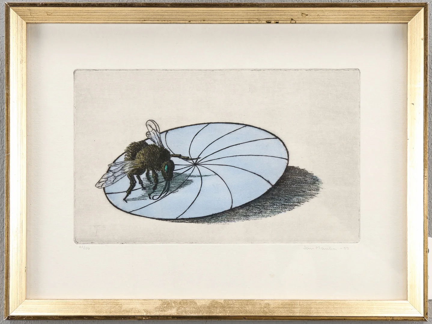JAN MANKER. Etsning 23/150, signerad -77. — Engravings & Prints — Karlstad Hammarö Auktionsverk