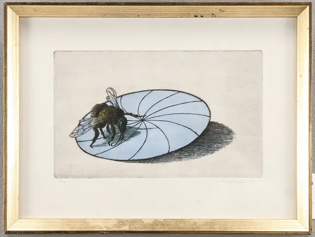 JAN MANKER. Etsning 23/150, signerad -77.