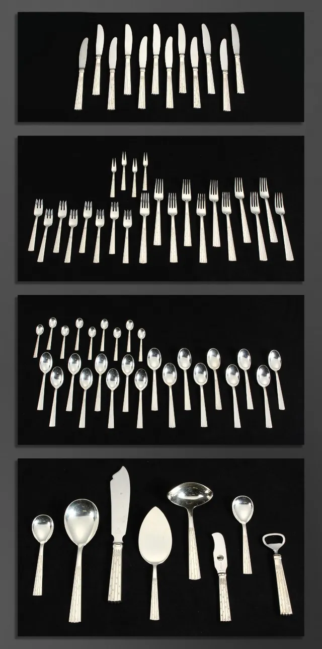 Jens H. Quistgaard for O.V. Mogensen, 'Champagne', cutlery in silver (69)