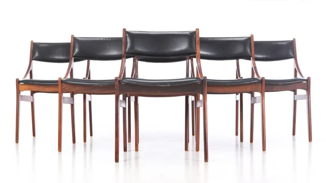 Vestervig Eriksen. Set of six rosewood chairs, 1960s (6)