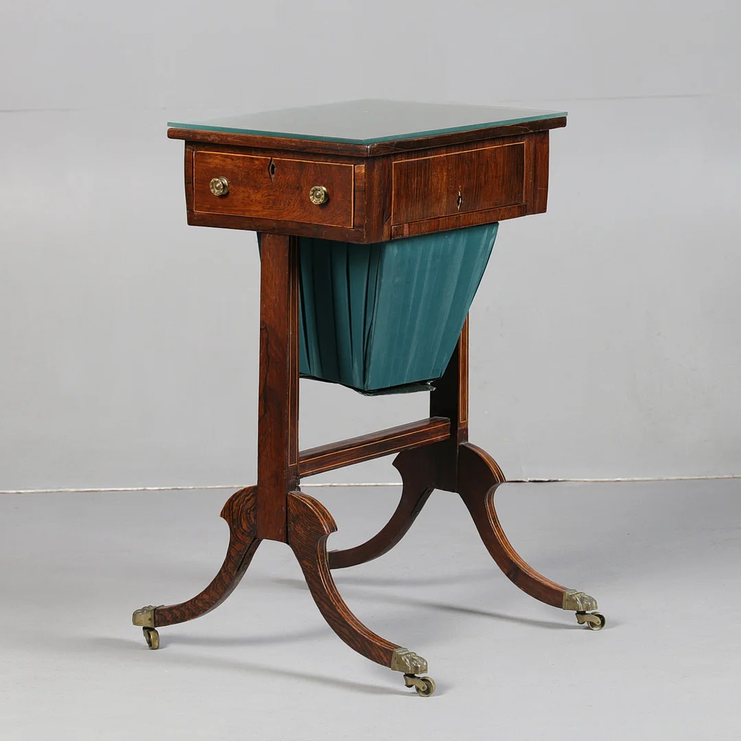A REGENCY ROSEWOOD SEWING TABLE. — Tables — Bishop & Miller