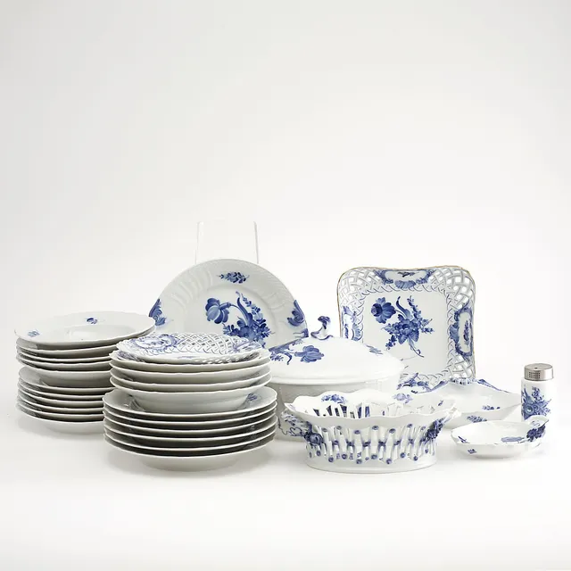 SERVIS, "Blå blomst", 30 delar, Royal Copenhagen.