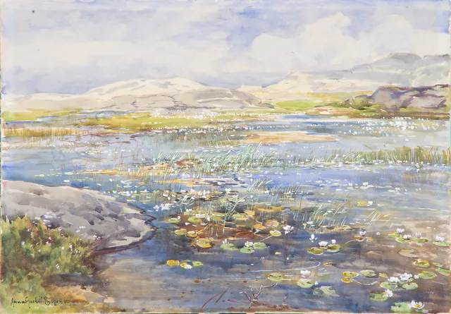 ANNA GARDELL ERICSON. Näckrosor, akvarell, signerad.