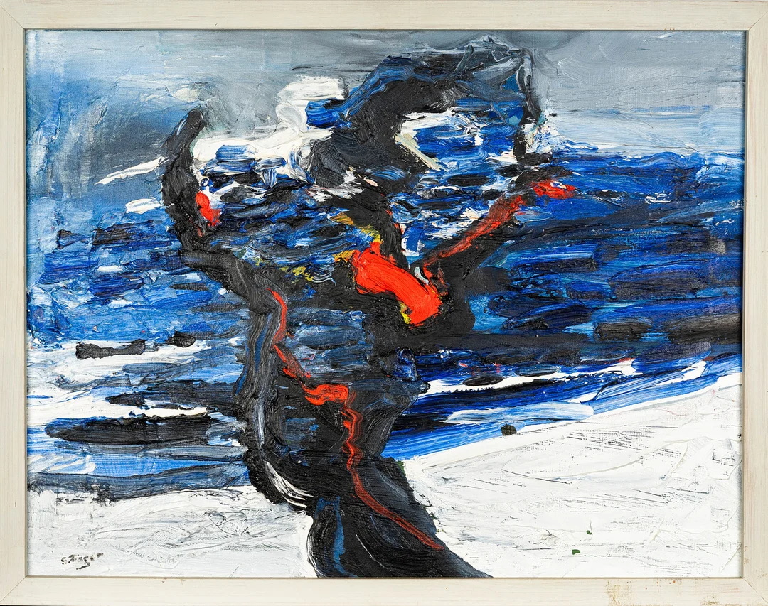 SIXTEN FAGER. Olja på duk, "Aktiv vår", Signerad, 1970. — Paintings — Norrlands Auktionsverk