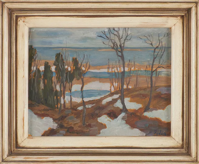 NILS TYDÉN. Landskap, olja på pannå, signerad.