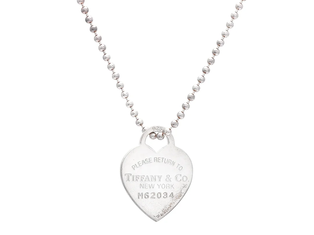 HÄNGE/KEDJA, TIFFANY & CO, sterling silver, "Return to Tiffany", hjärta, kullänk, längd 85cm, smyckespåse, ask, — Smycken/Hänge med kedja — Kaplans