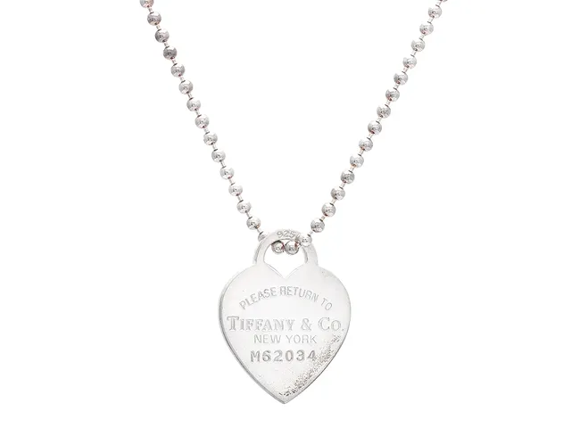 HÄNGE/KEDJA, TIFFANY & CO, sterling silver, "Return to Tiffany", hjärta, kullänk, längd 85cm, smyckespåse, ask,