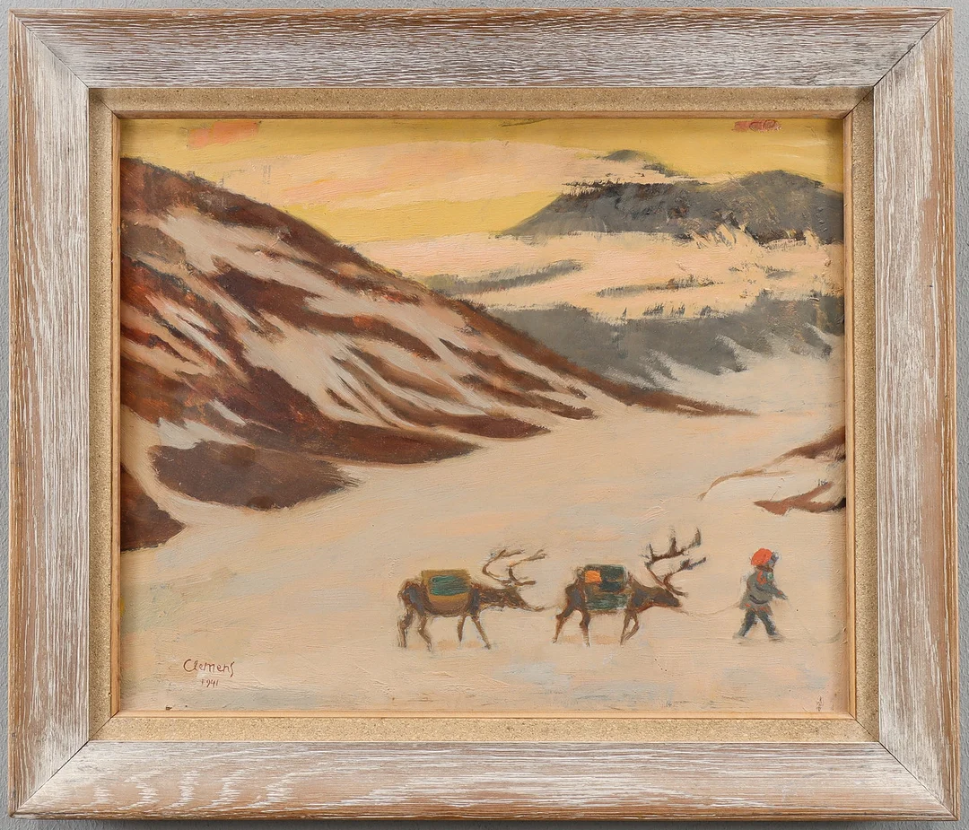CURT CLEMENS. Olja på pannå, signerad 1951. — Paintings — Karlstad Hammarö Auktionsverk
