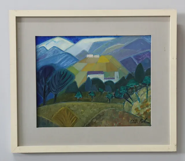 GÖSTA BOHM (1890-1981). Olja på pannå, Sierra Nevada från Baza, signerad.