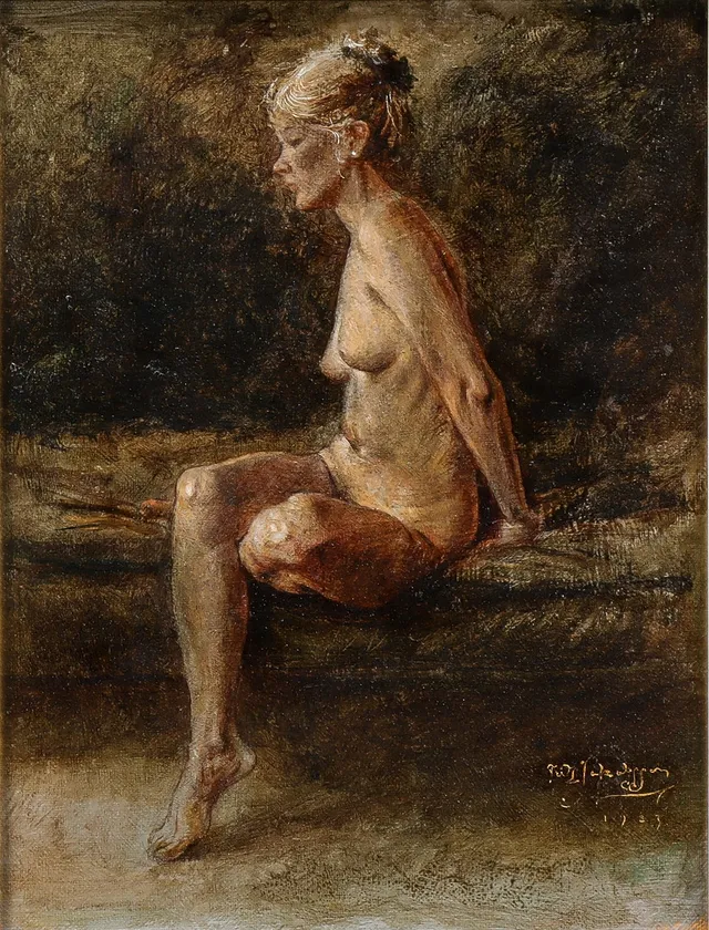 FRITZ JAKOBSSON. Sittande modell.