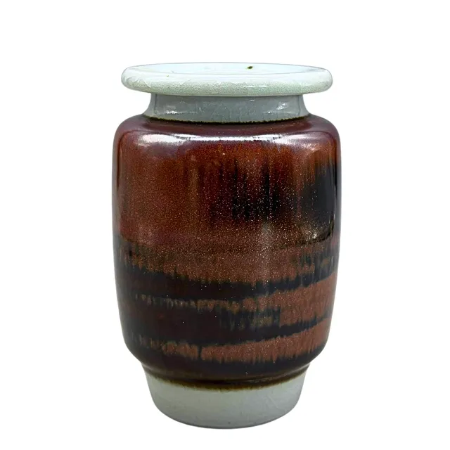 ELLY & WILHELM KUCH. GLASIERTE KERAMIK VASE - 1960ER JAHRE.