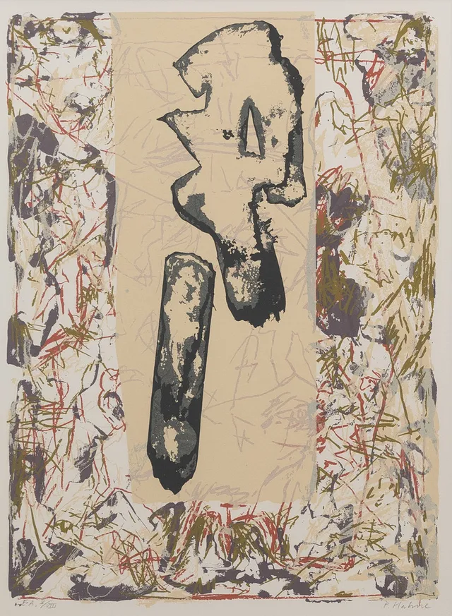 PETER HAHNE (FÖDD 1955). Komposition, litografi nr ea V/VIII, signerad.