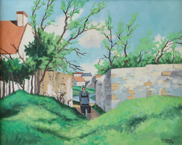 ÅKE THORPE. Motiv från Italien, olja på duk, signerad Å. Thorpe.