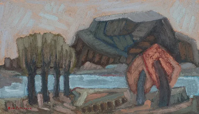 BIRGER BIA PETERSON. Landskap. Oregon, olja på duk, signerad.