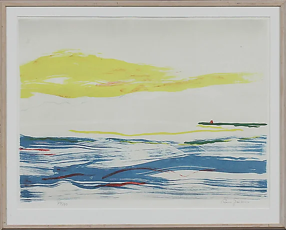 RUNE JANSSON. Kustbild, färglitografi, signerad och numrerad 74/90. — Engravings & Prints — Göteborgs Auktionsverk