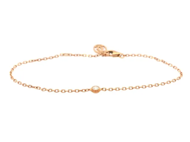 CARTIER, armband, D`Amour Bracelet Small Model, 18K roséguld, briljantslipad diamant 0,09 ct, ca TW/VS, ref nr GQW339, längd 16,5/18,5 cm, vikt 2,1 g.