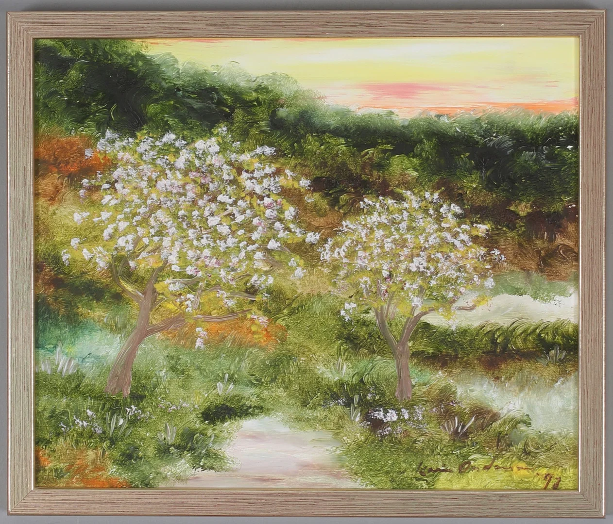 KARIN ANDERSSON. Olja på pannå, signerad och daterad -93. — Paintings — Stadsauktion Sundsvall