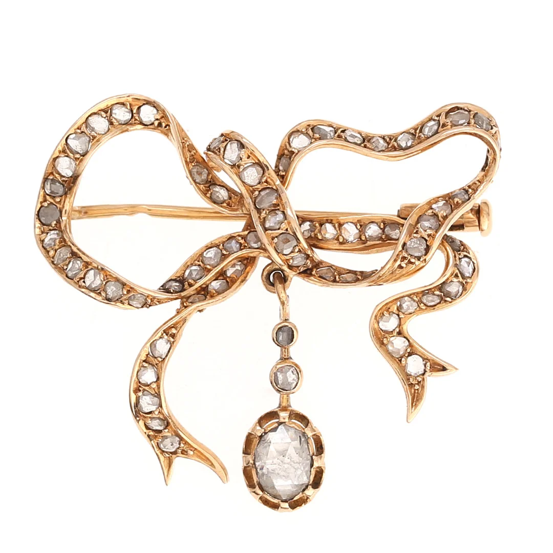 Bow-shaped diamond brooch, early 20th century. — Brooches & Pendants — Balclis