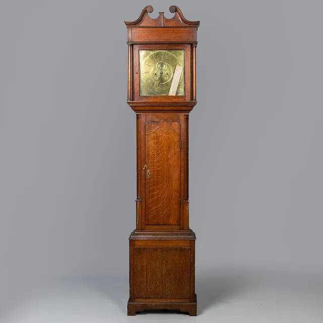 HADWEN KENDALL OAK LONGCASE CLOCK.