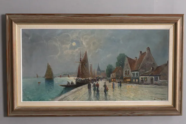 TAVLA, oidentifierad konstnär, olja på duk, signerad L. Veerkamp.