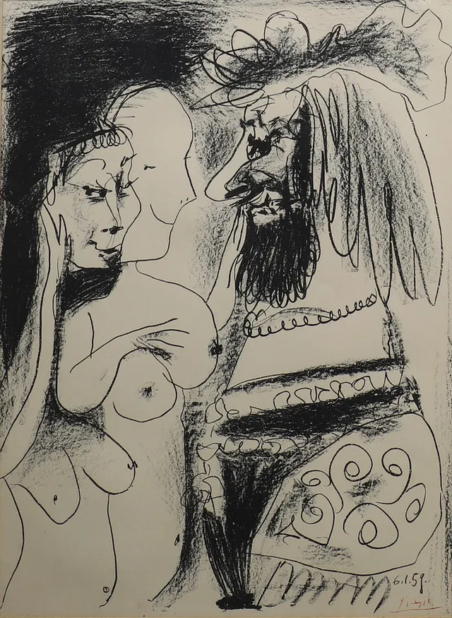 PABLO PICASSO. Efter. Litografi, signerad i plåten och daterad 6.1.59.