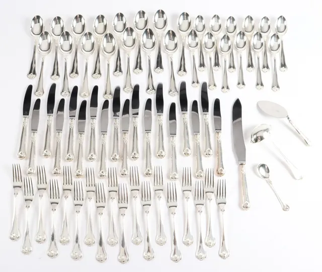 Carl M. Cohr. Sachian Flower, Copenhagen Hallmark / 830s silver cutlery (67)