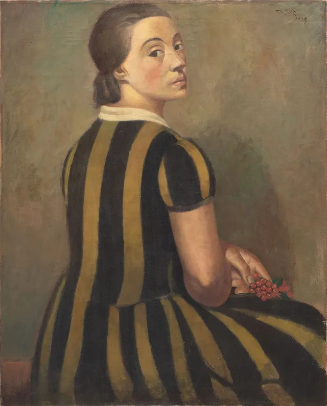 GUNNAR ZILO. "Flicka med rönnbär". Olja på duk. Utförd 1929.
