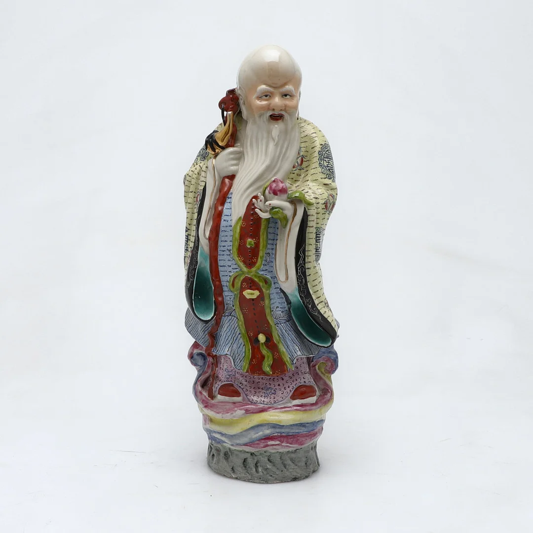 Figur / Skulptur, Unsterblicher / Gott der Langlebigkeit, Porzellan, China, Republikzeit (1912-1949). — Asiatica — Stockholms Auktionsverk Köln