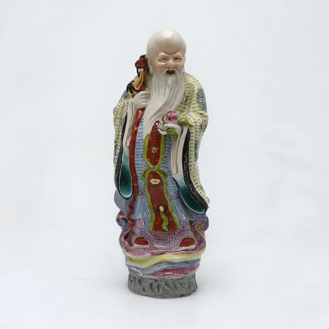 Figur / Skulptur, Unsterblicher / Gott der Langlebigkeit, Porzellan, China, Republikzeit (1912-1949).