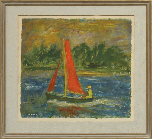 IVAN IVARSON. "Det röda seglet", litografi.