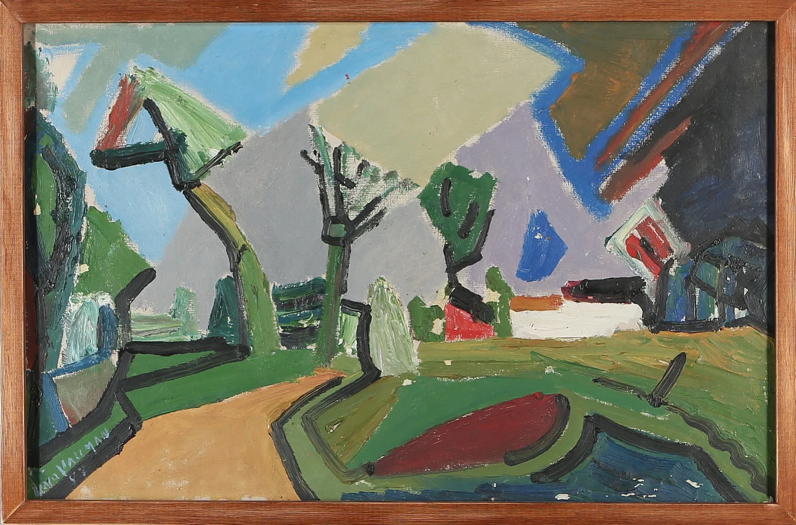 UNO VALLMAN. Landskap, olja på duk, signerad och daterad -47. — Paintings — Auktionshuset Kolonn