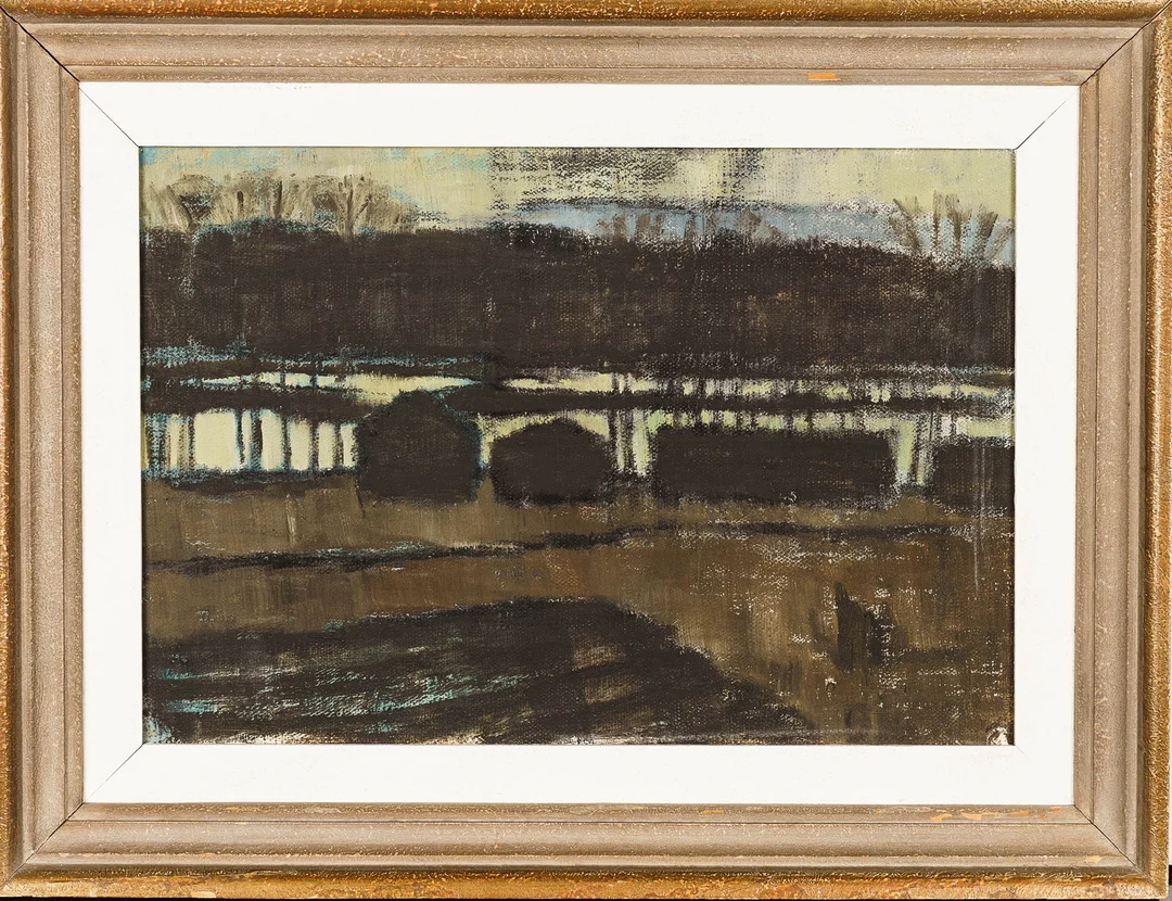 BERTA HANSSON. Olja på pannå, "Vårkväll i lappmarken", Signerad. — Paintings — Norrlands Auktionsverk