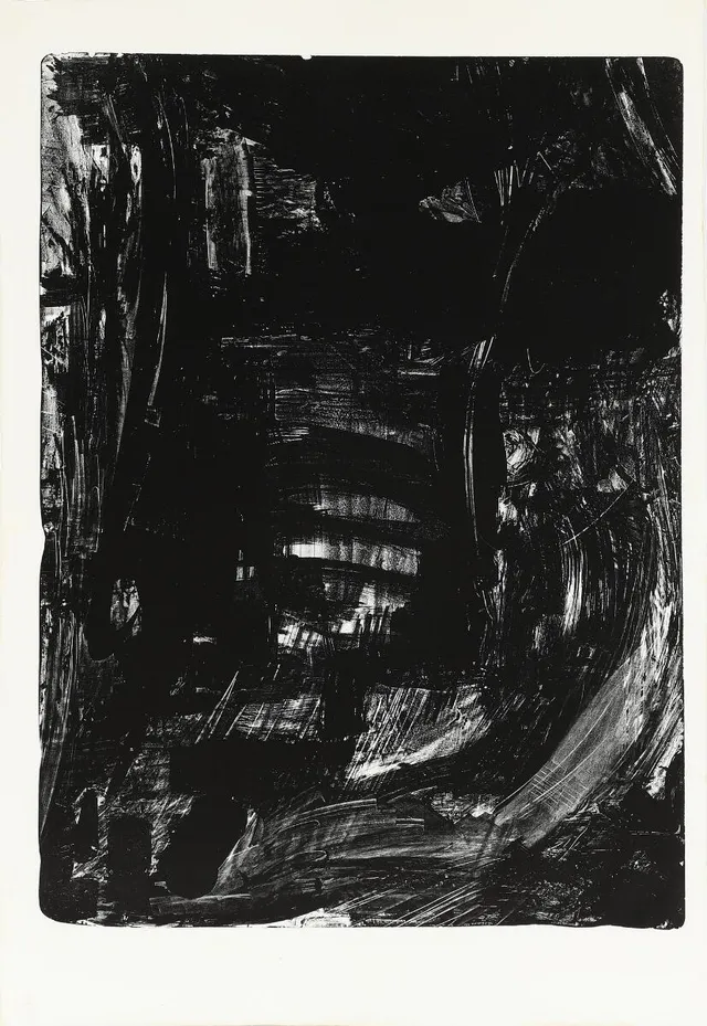 Untitled. Signed PK 83. Edition 25. Lithograph in four parts. Printed by Hostruå-Pedersen & Johansen. Sheet size total 180×130 cm. Unframed. (4)