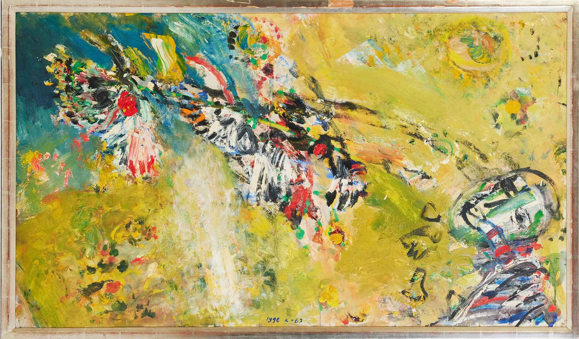 IGGE KARLSSON. Komposition, signerad och daterad Igge K -67, olja på duk. — Paintings — Stockholms Auktionsverk Magasin 5