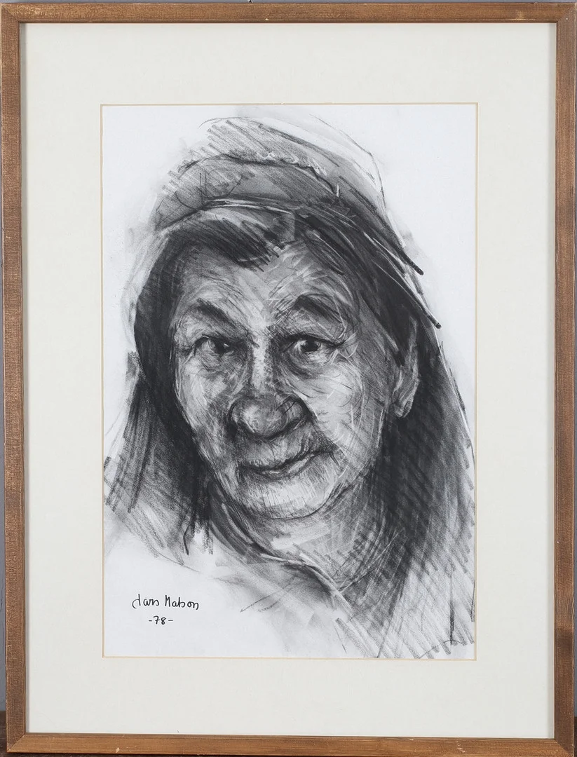 LARS MATSON. "Samekvinna", kolteckning, signerad och daterad -78. — Drawings — Stadsauktion Sundsvall