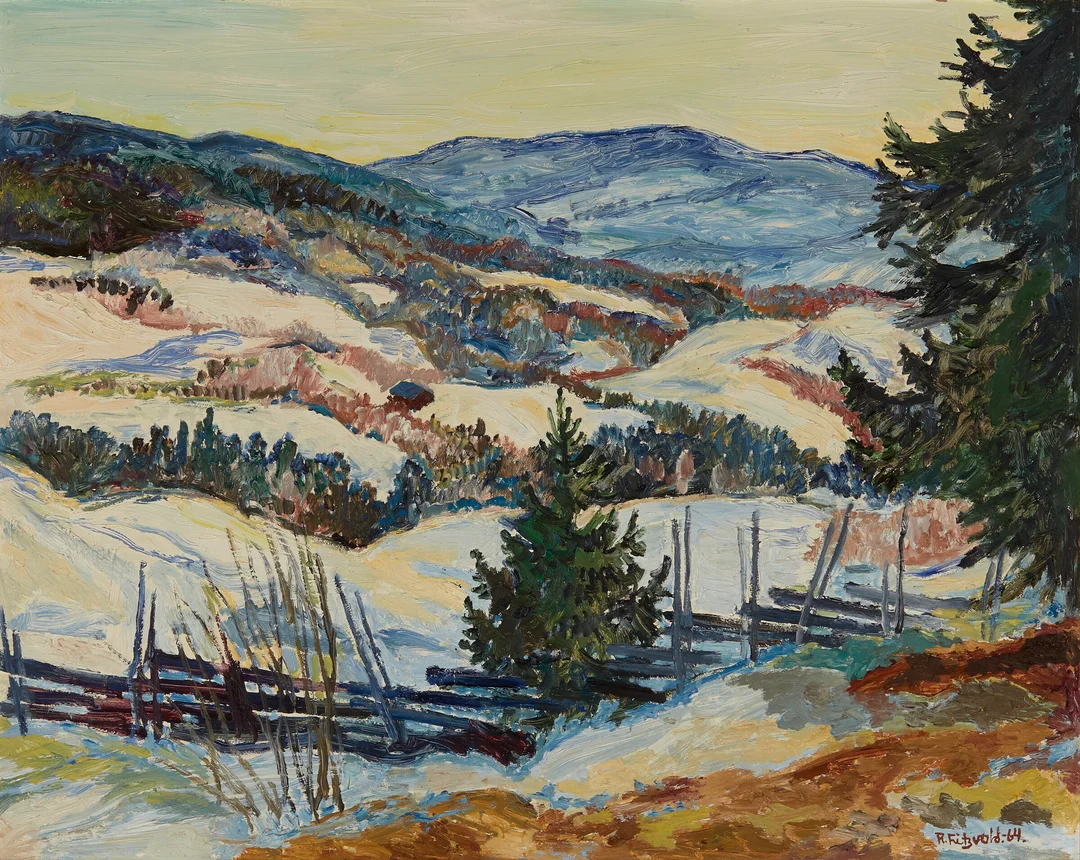 Fritzvold, Reidar — "Vårsol Hadeland" 1964 — Kunst/Maleri — Blomqvist